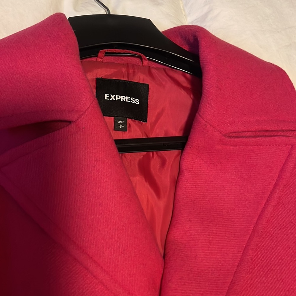 Express Hot Pink Recycled Wool Statement Jacket. - image 2